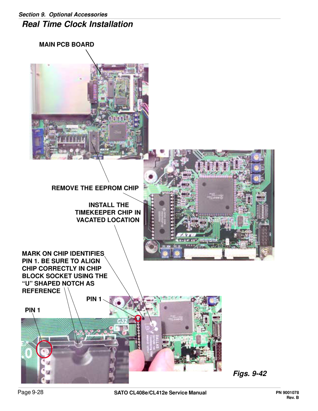 SATO CL412E service manual Real Time Clock Installation 