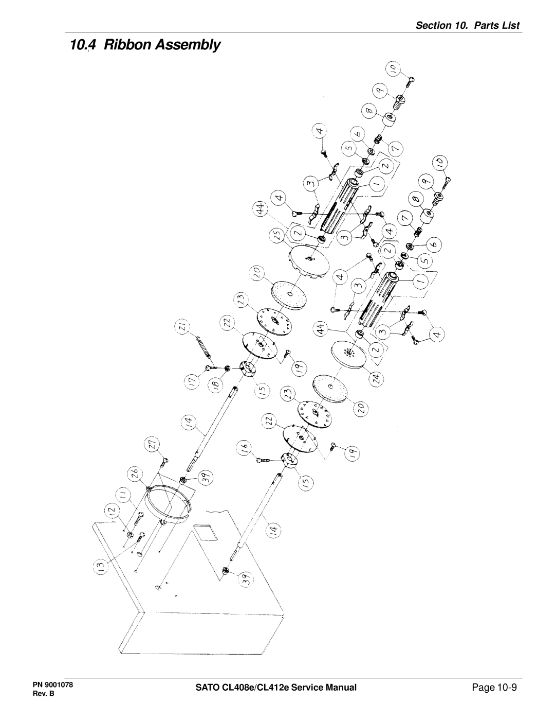 SATO CL412E service manual Ribbon Assembly 