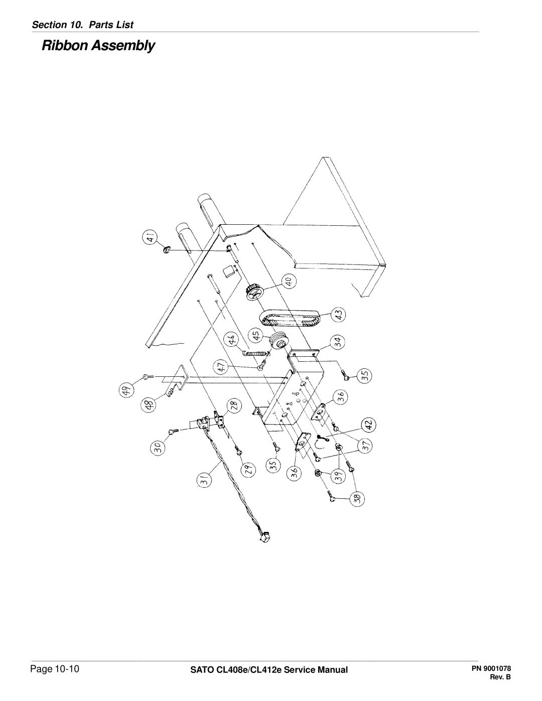 SATO CL412E service manual Ribbon Assembly 