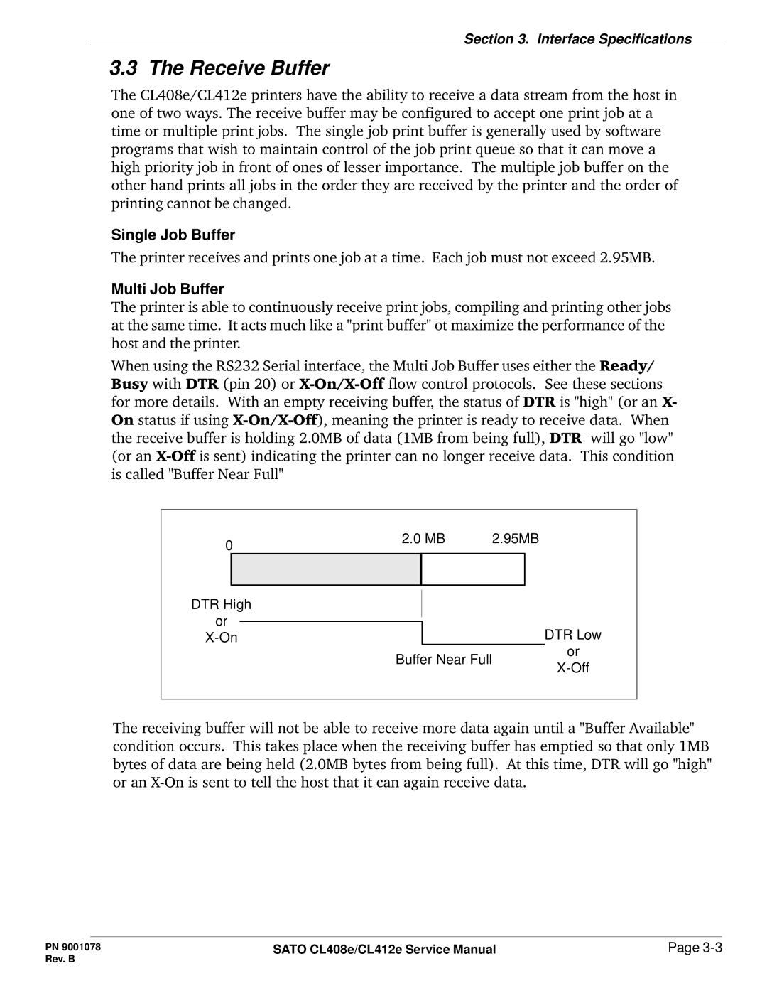 SATO CL412E service manual Receive Buffer, Multi Job Buffer 