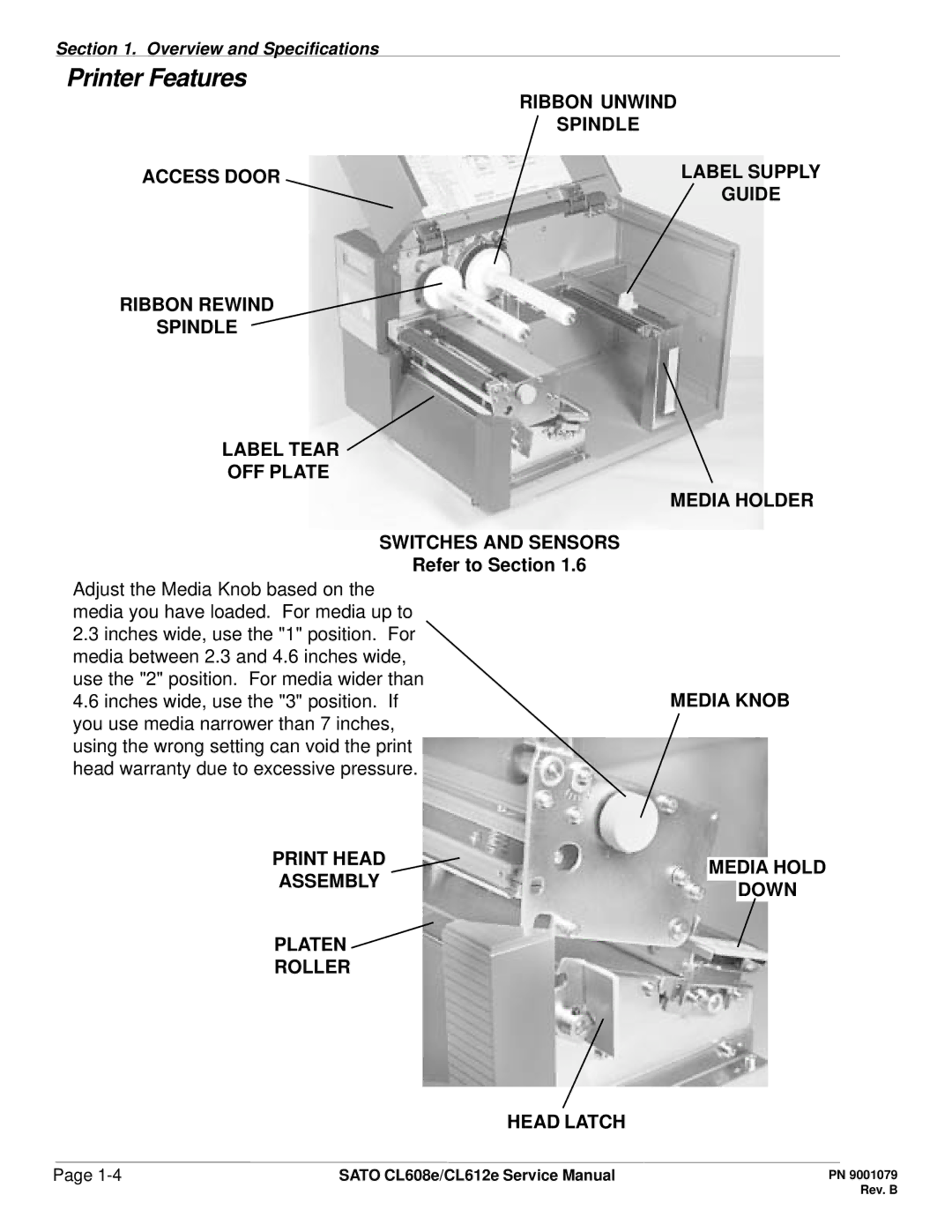 SATO CL608e/CL612e manual Refer to Section 