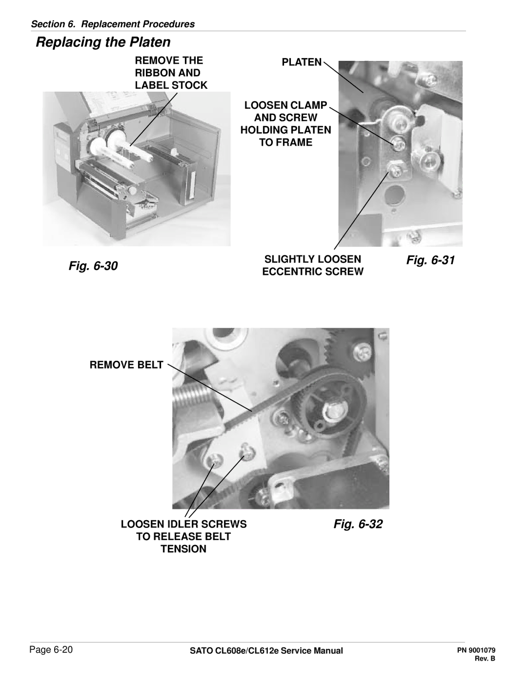 SATO CL608e/CL612e manual To Release Belt Tension 