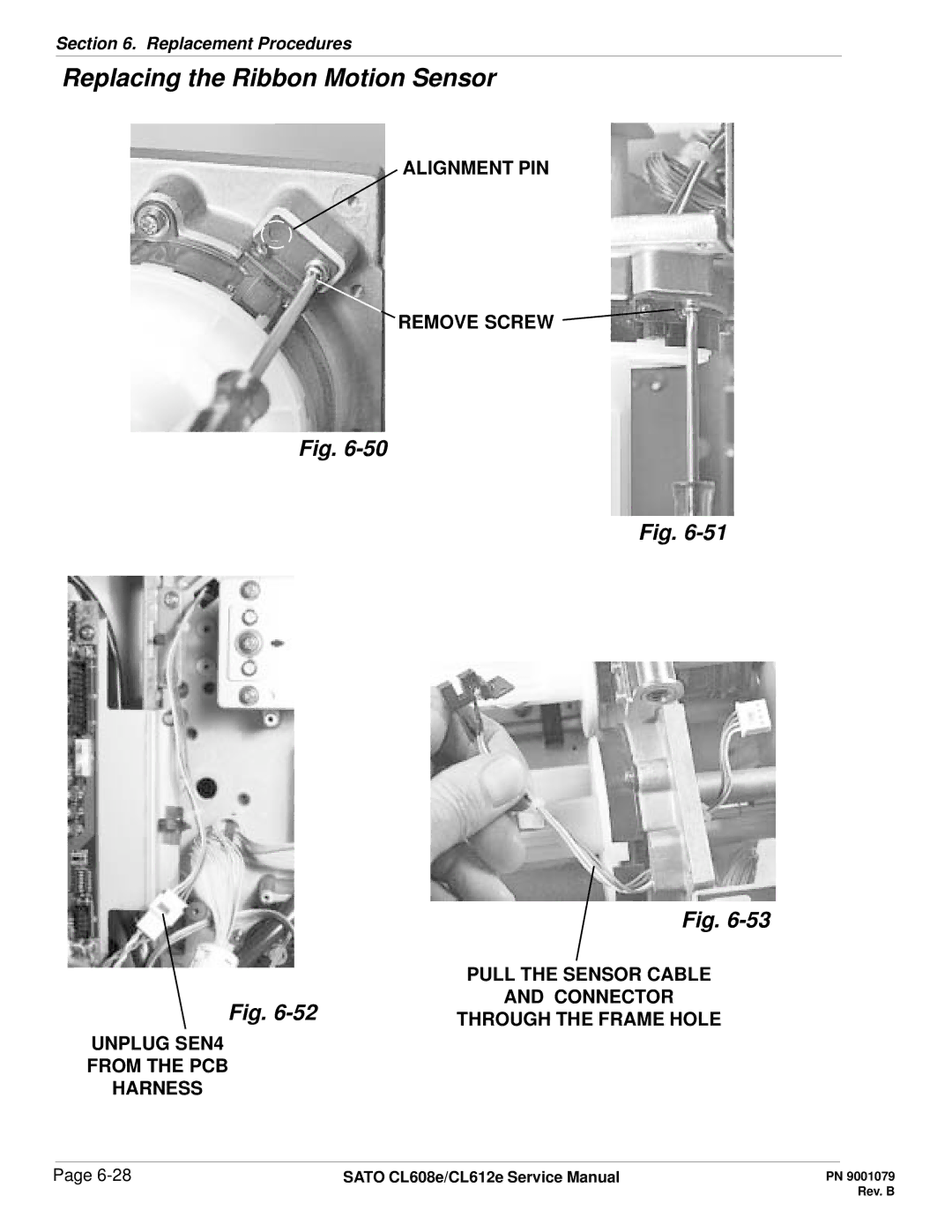 SATO CL608e/CL612e manual Alignment PIN Remove Screw, Connector 