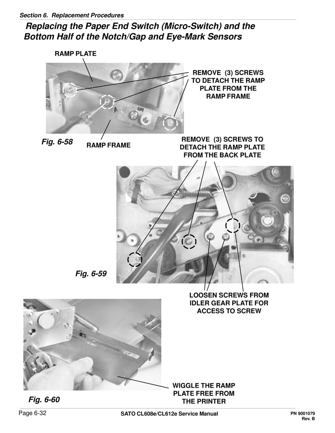 SATO CL608e/CL612e manual Detach the Ramp Plate 