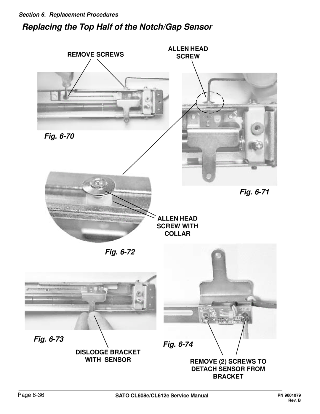 SATO CL608e/CL612e manual Remove Screws 