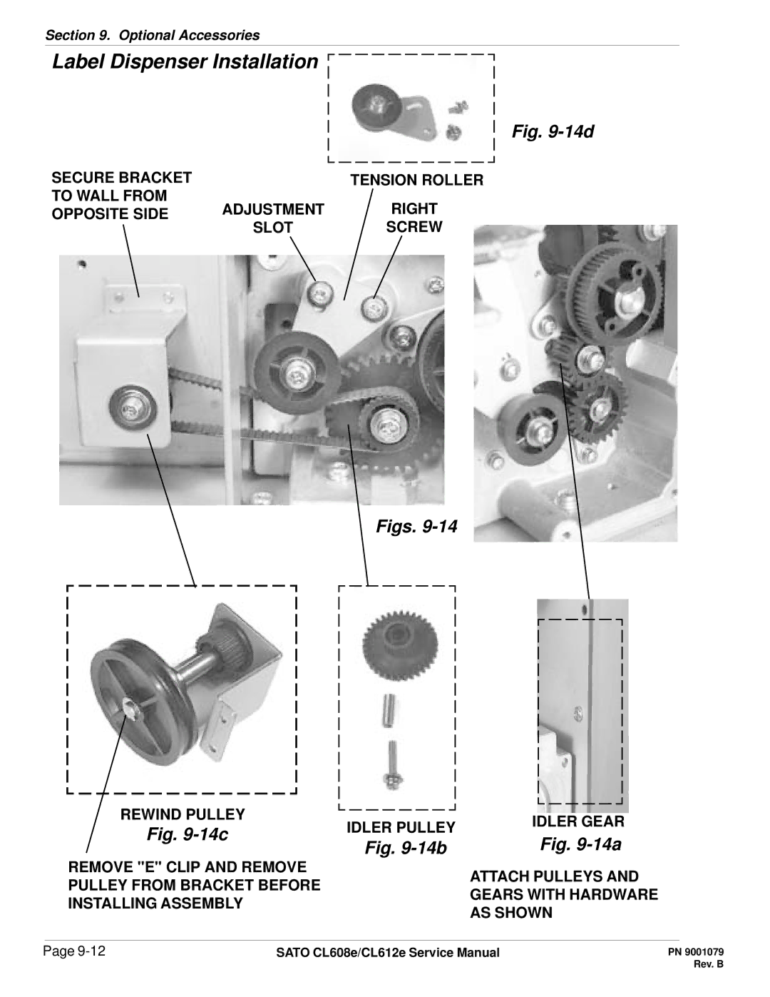 SATO CL608e/CL612e manual Secure Bracket, To Wall from, Right, Opposite Side, Slot, Rewind Pulley, Attach Pulleys, AS Shown 