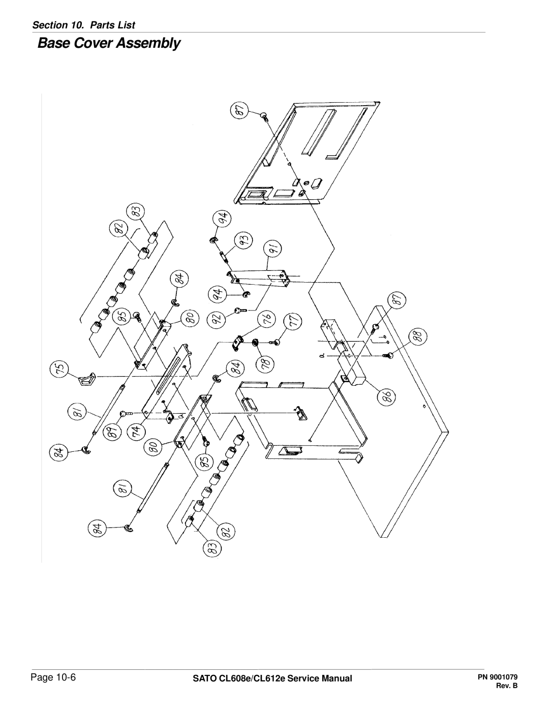 SATO CL608e/CL612e manual Base Cover Assembly 