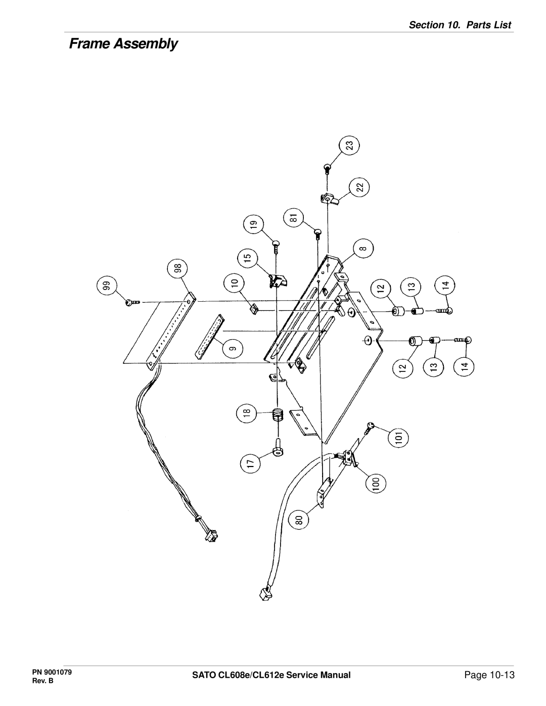 SATO CL608e/CL612e manual Frame Assembly 