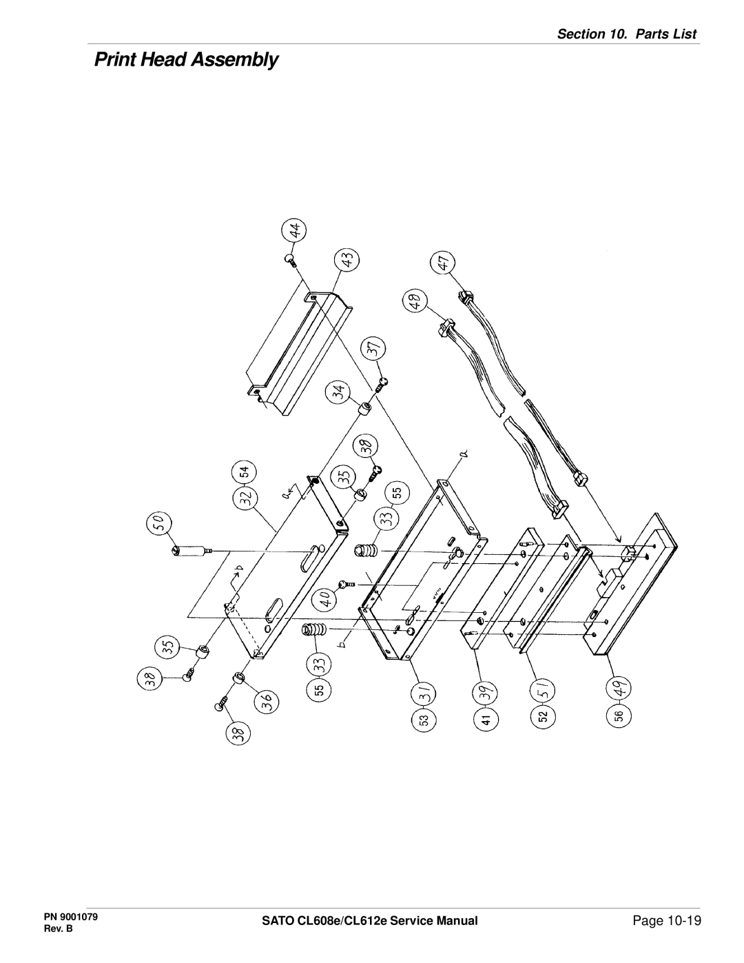 SATO CL608e/CL612e manual Print Head Assembly 