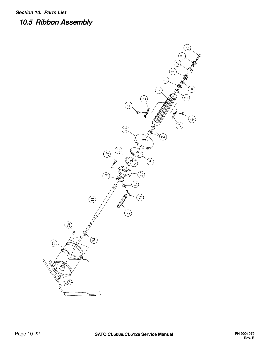 SATO CL608e/CL612e manual Ribbon Assembly 