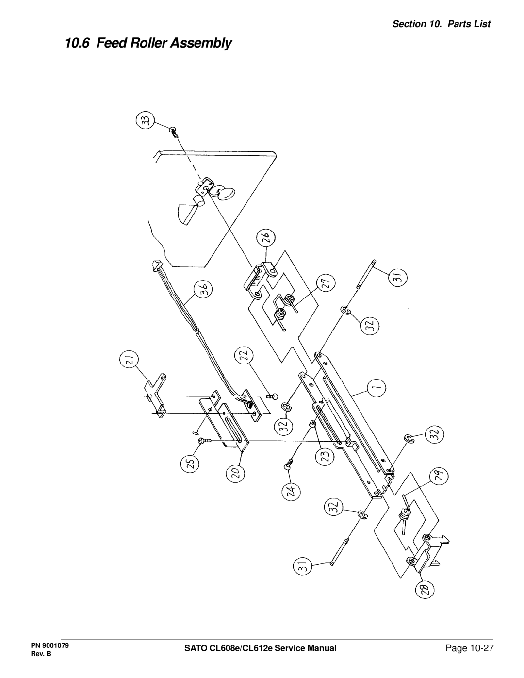 SATO CL608e/CL612e manual Feed Roller Assembly 