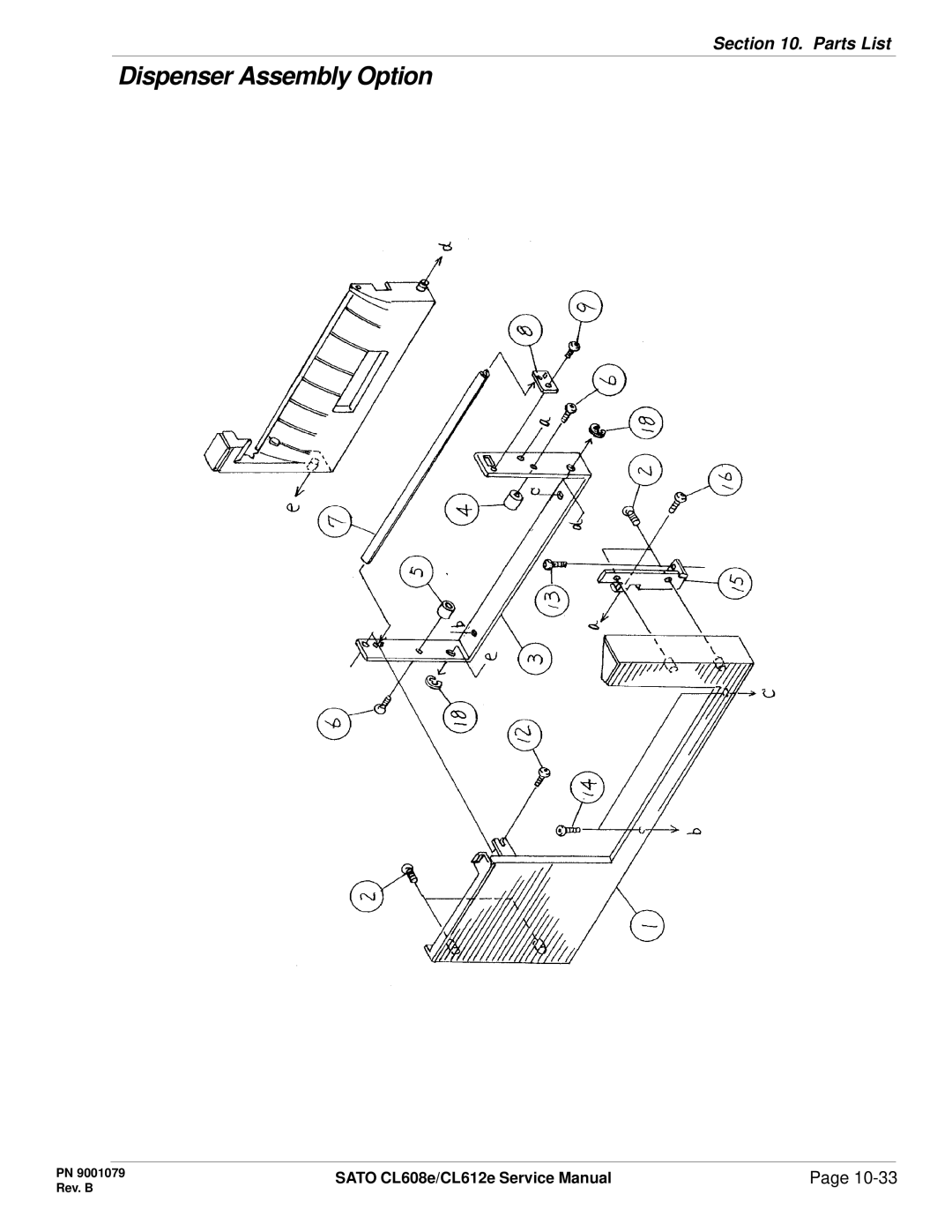 SATO CL608e/CL612e manual Dispenser Assembly Option 