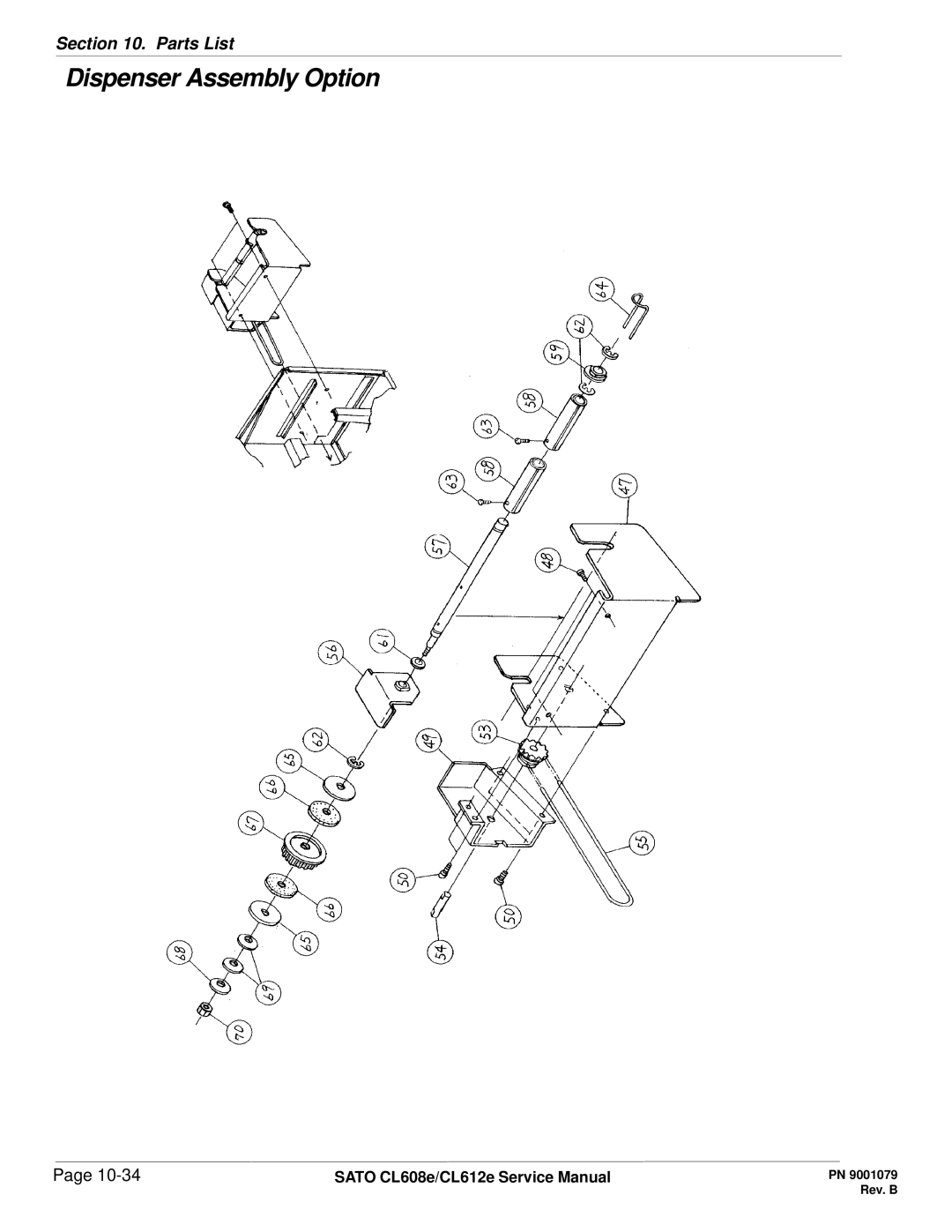 SATO CL608e/CL612e manual Dispenser Assembly Option 