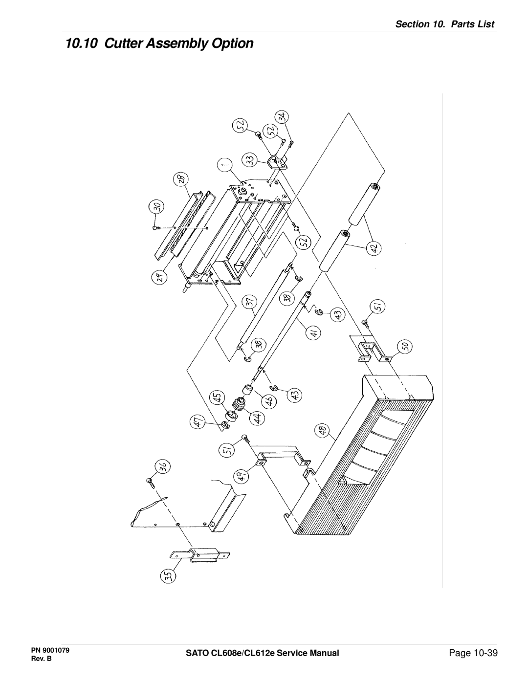 SATO CL608e/CL612e manual Cutter Assembly Option 