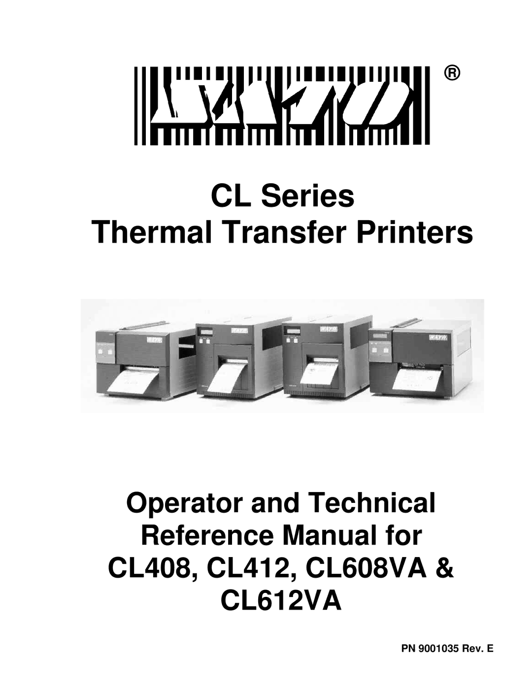 SATO CL608VA, CL612VA manual CL Series Thermal Transfer Printers 