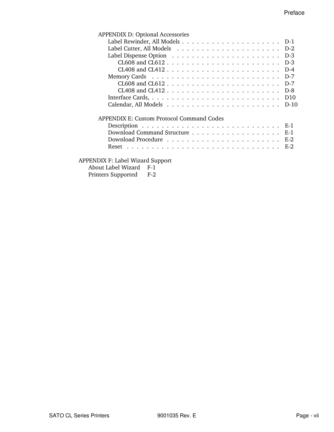 SATO CL608VA, CL612VA manual Preface 