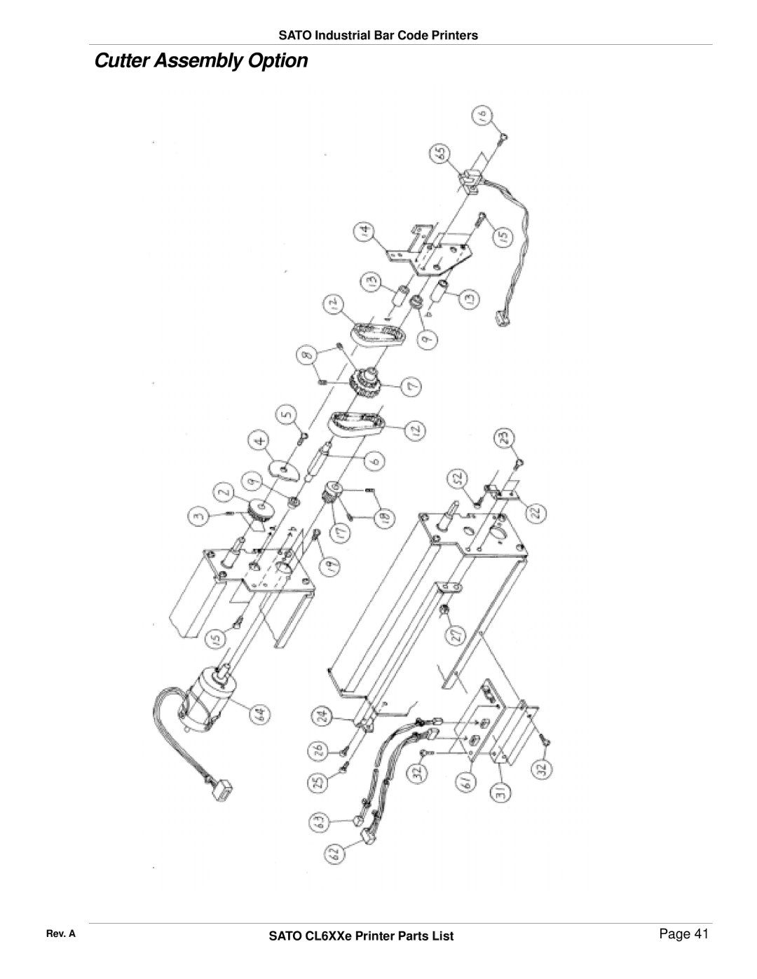 SATO CL6XXe manual Cutter Assembly Option 