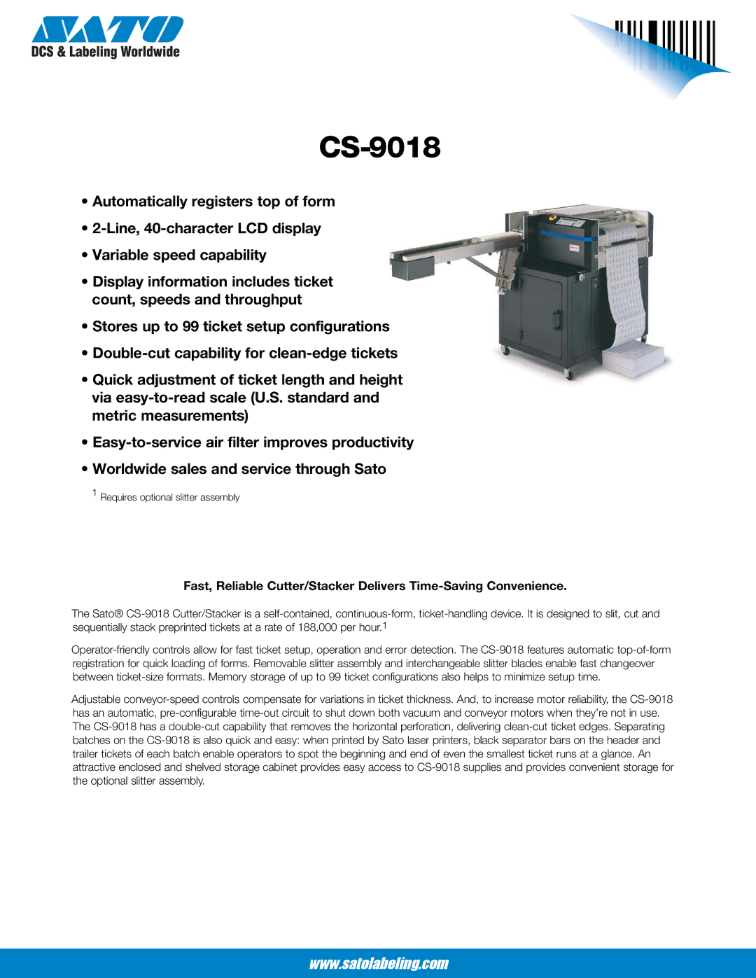 SATO CS-9018 manual 