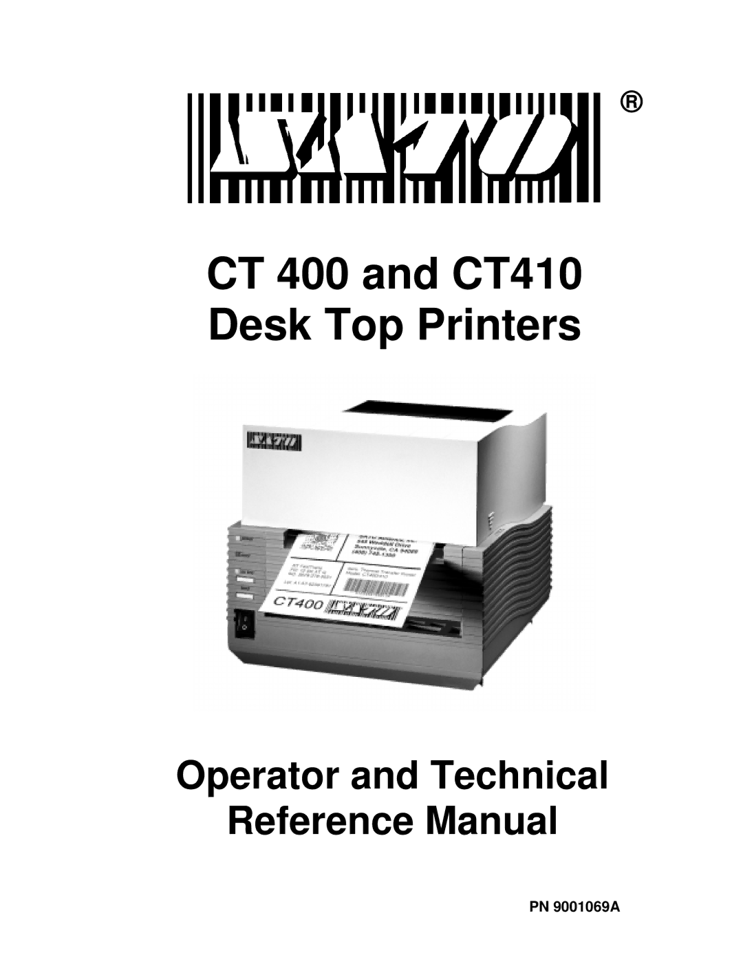 SATO CT400 manual CT 400 and CT410 Desk Top Printers 