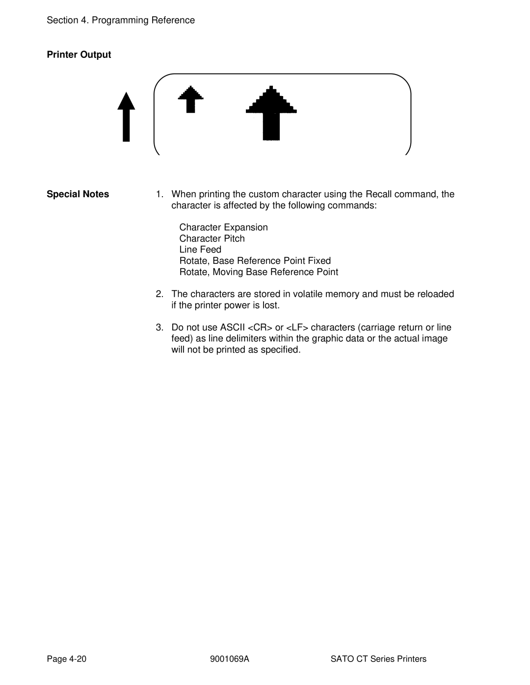 SATO CT410, CT400 manual Character is affected by the following commands 