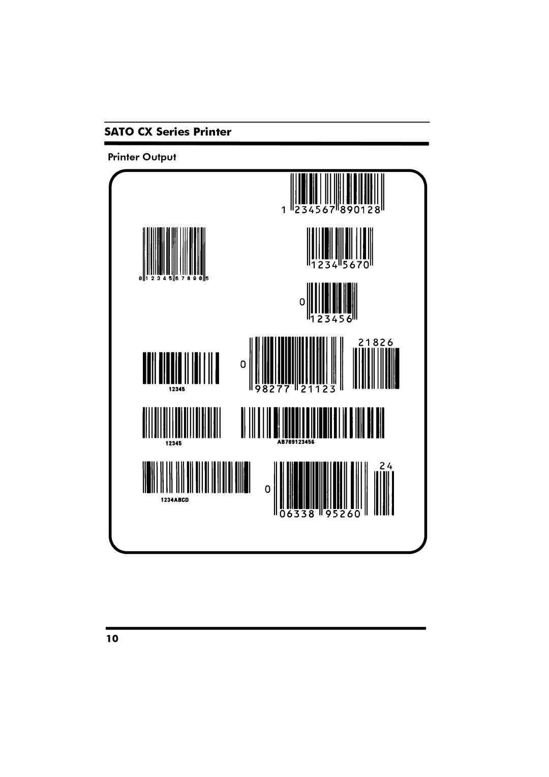 SATO CX Series manual Printer Output 