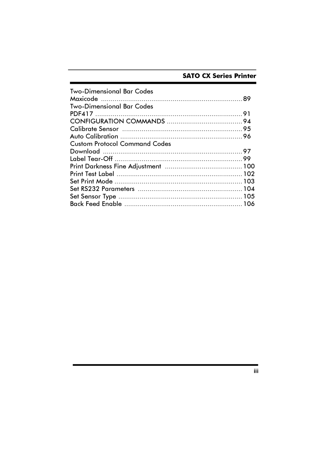 SATO CX Series manual Two-Dimensional Bar Codes 