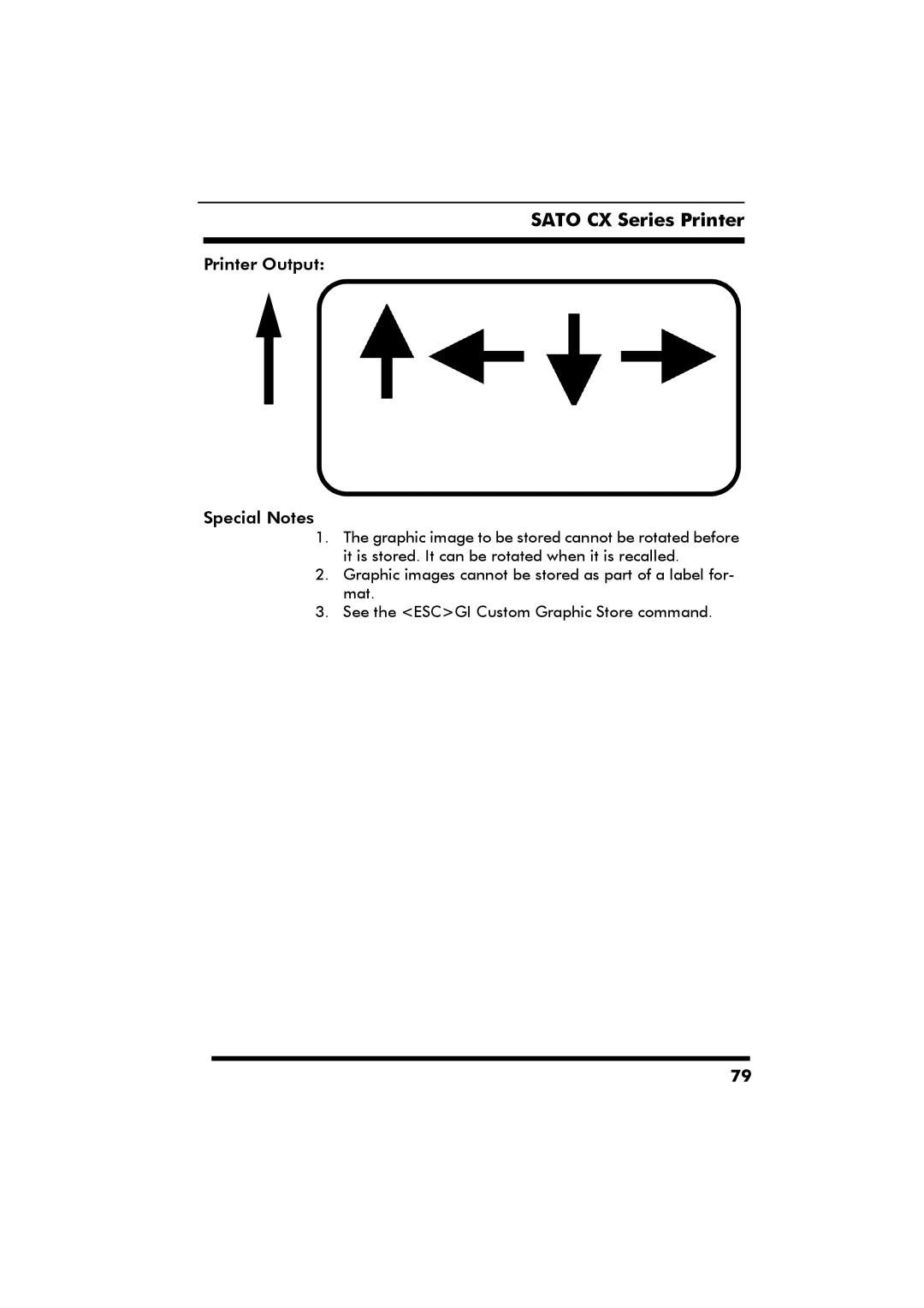 SATO CX Series manual Printer Output Special Notes 