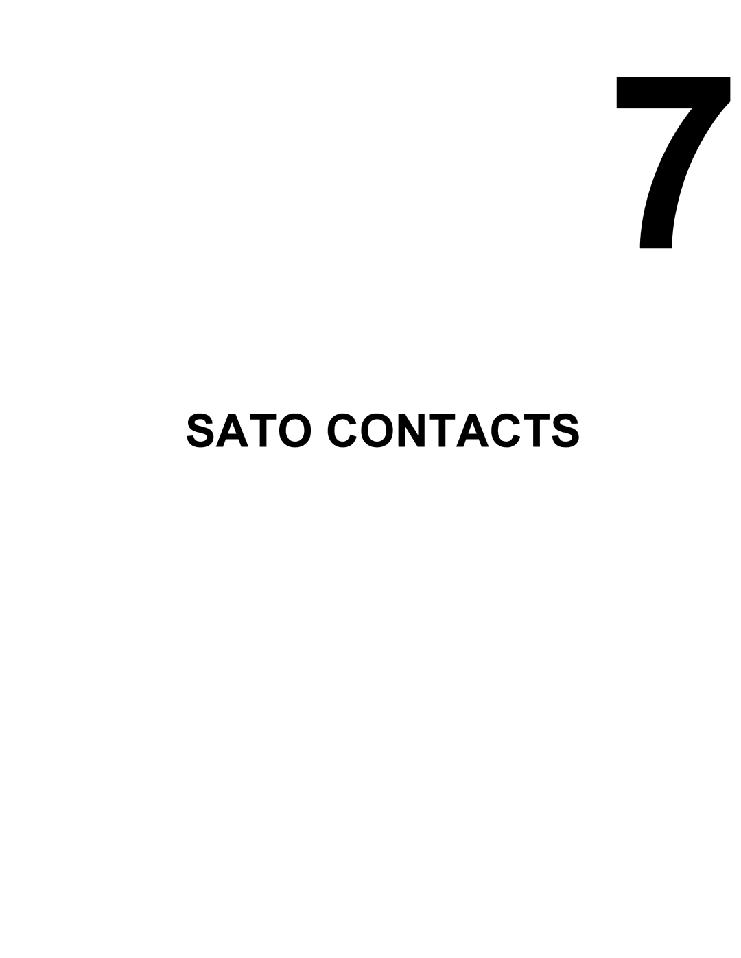 SATO D508, D512 service manual Sato Contacts 