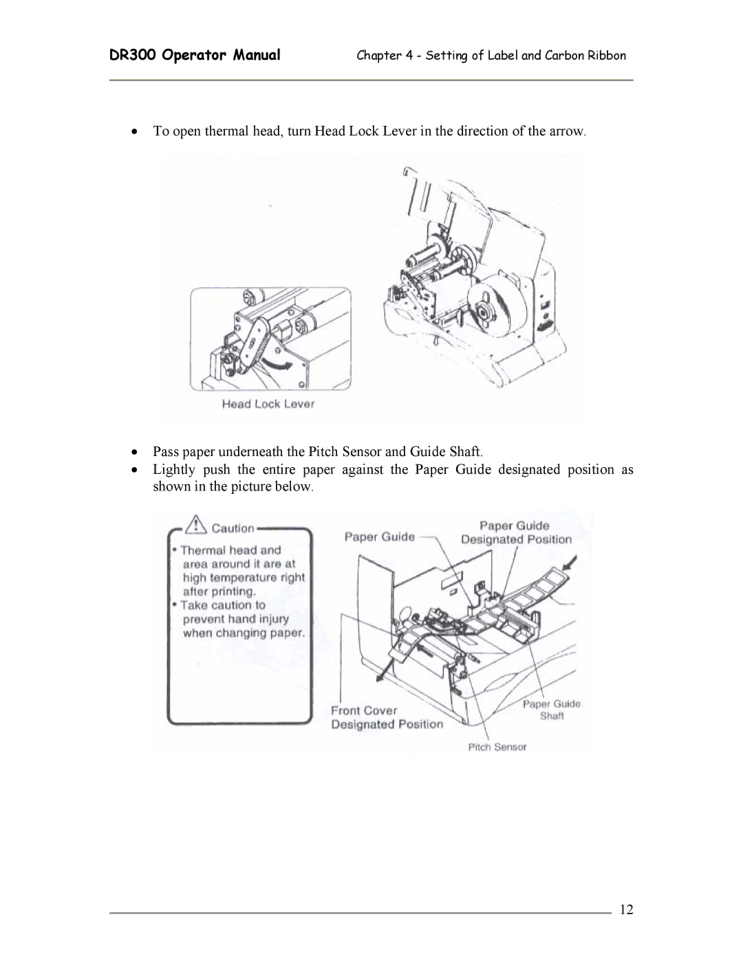 SATO manual DR300 Operator Manual 