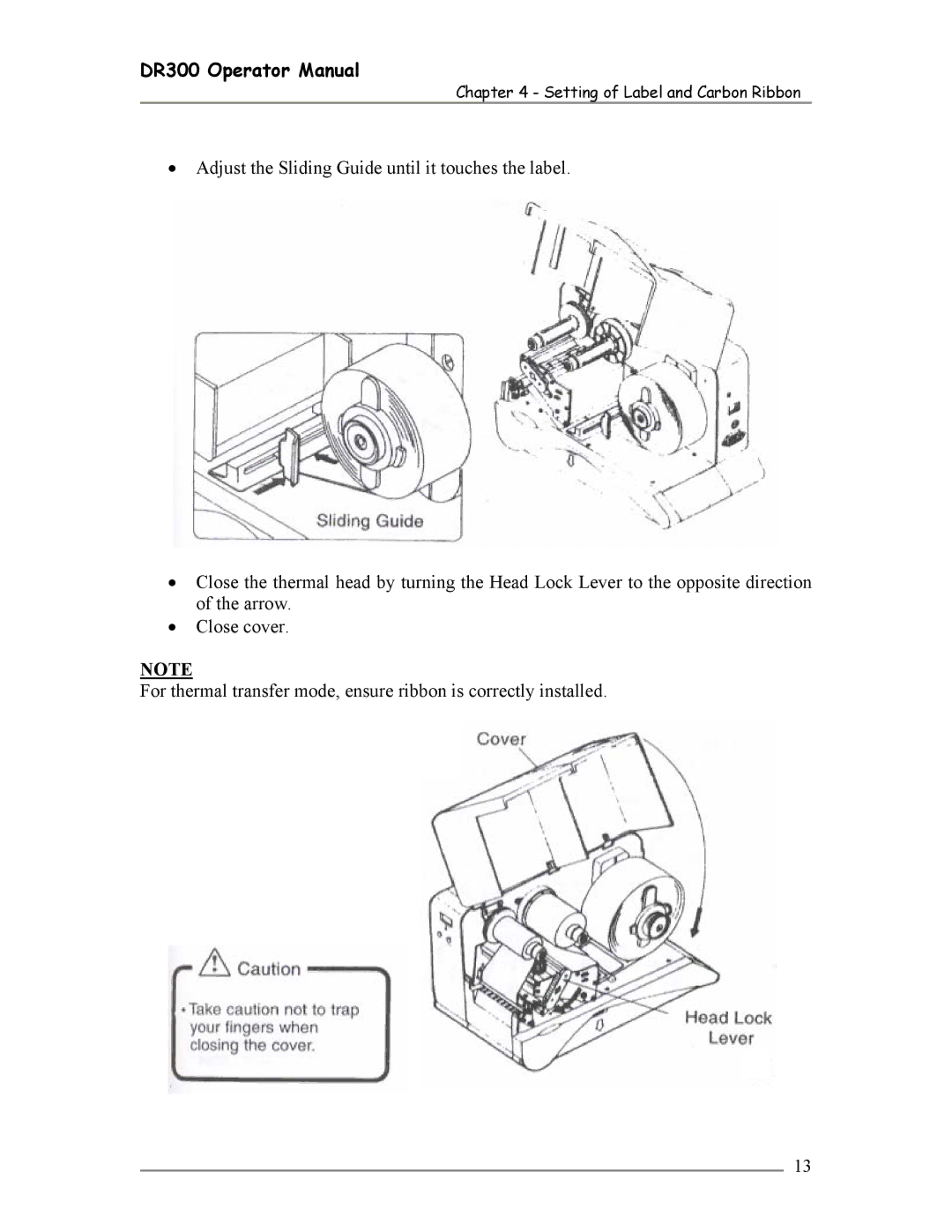 SATO manual DR300 Operator Manual 