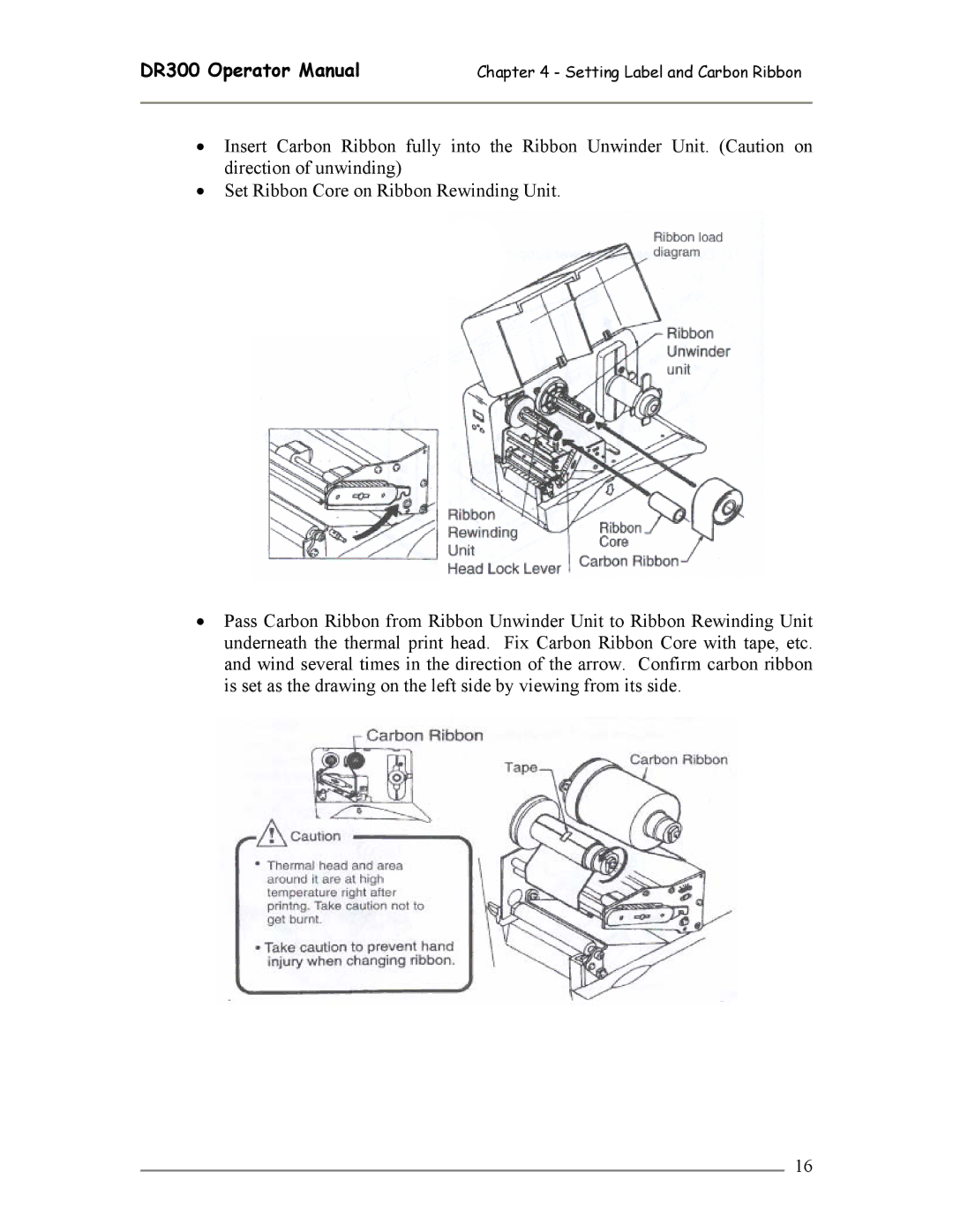 SATO DR300 manual Setting Label and Carbon Ribbon 