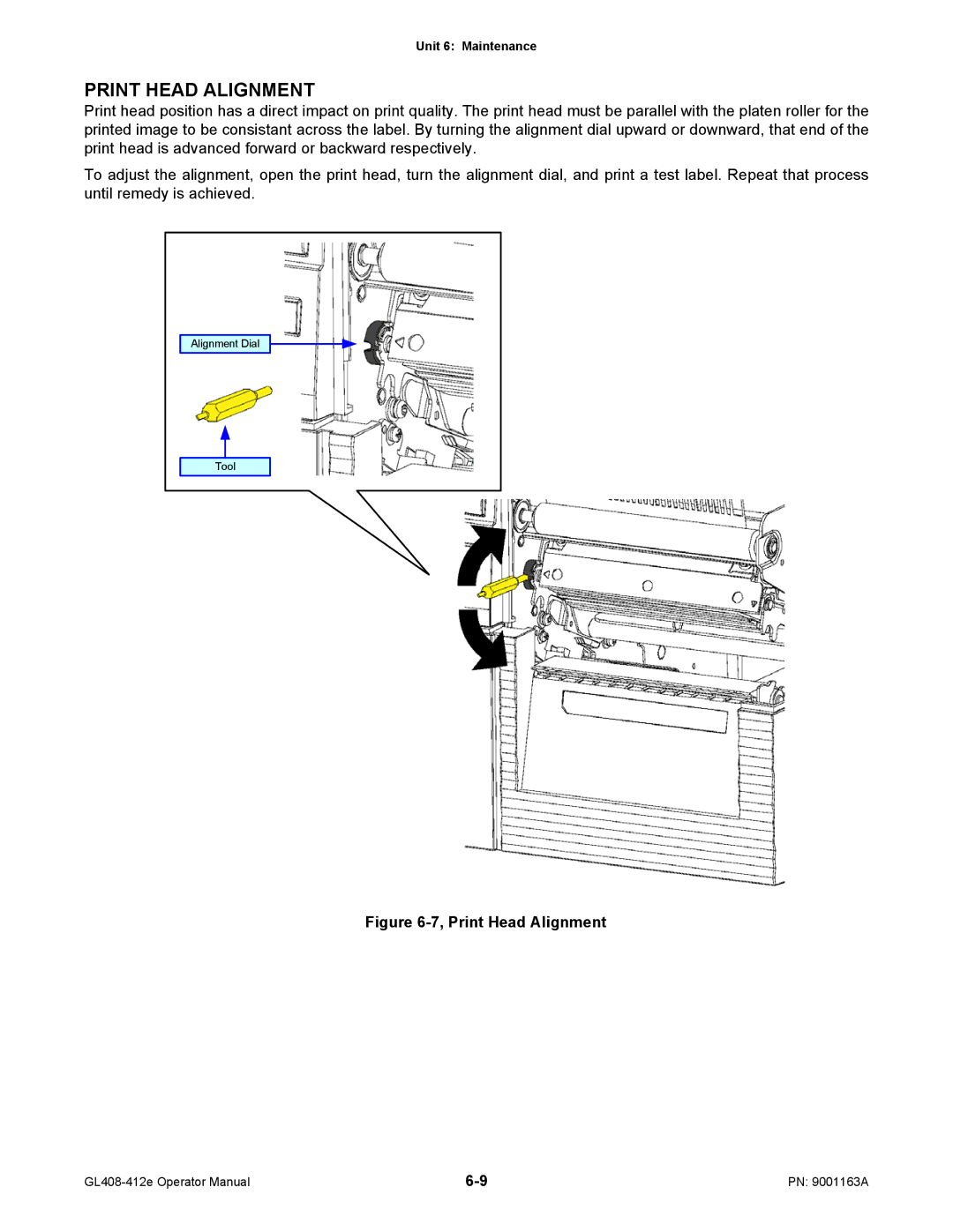 SATO GL408/412E manual Print Head Alignment 