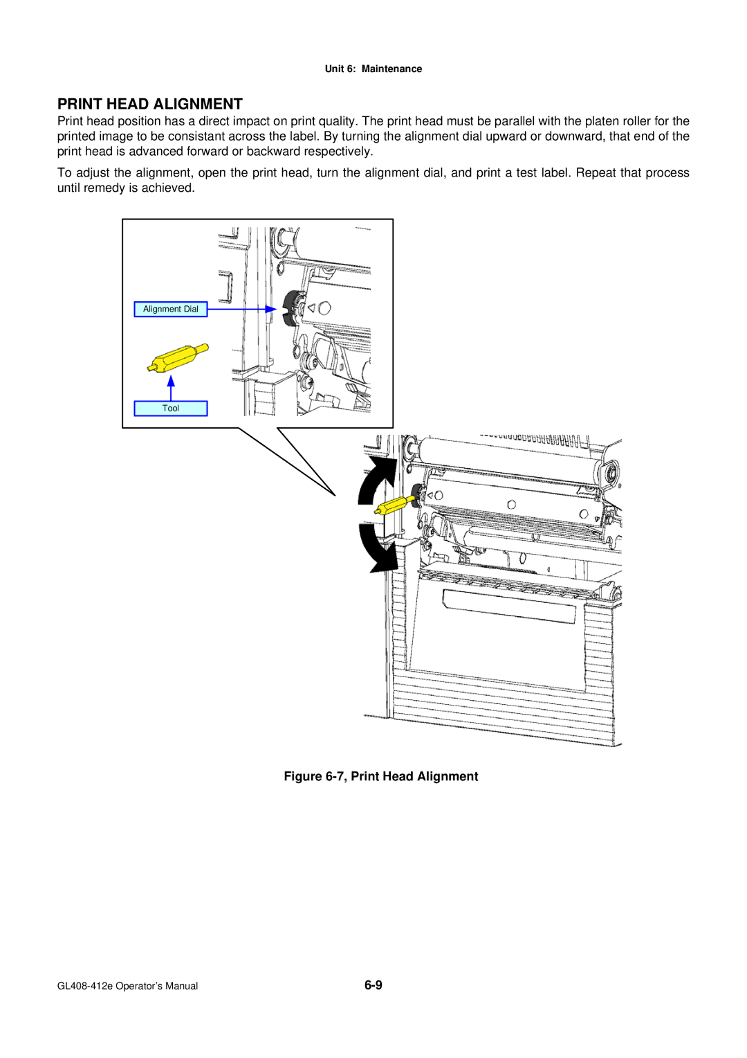 SATO GL4XXE manual Print Head Alignment 