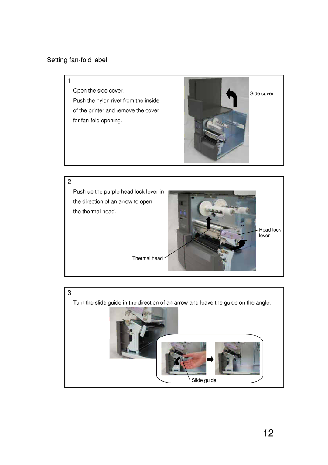 SATO LM400E manual Setting fan-fold label 