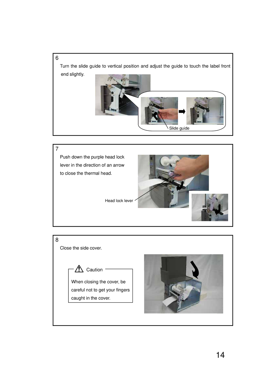 SATO LM400E manual Slide guide 