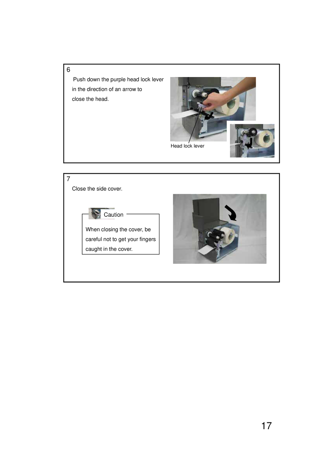 SATO LM400E manual Head lock lever 