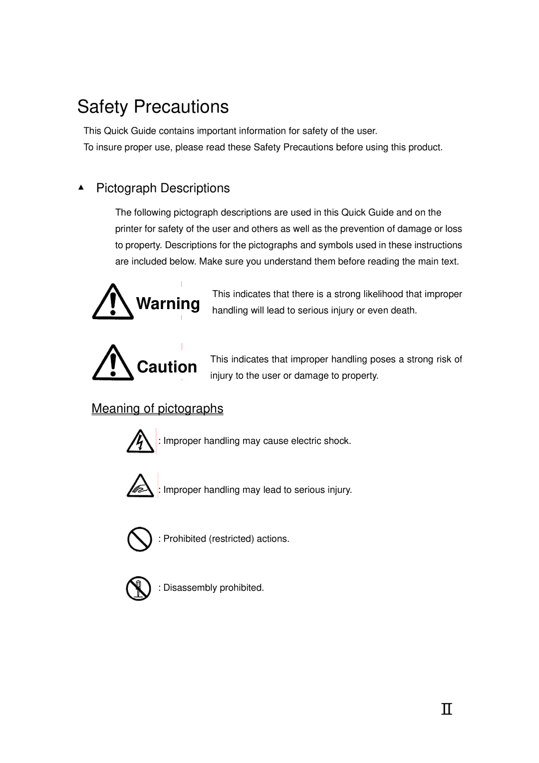 SATO LM400E manual Safety Precautions 