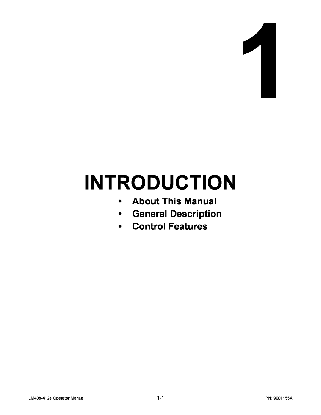 SATO LM408/412E manual Introduction, About This Manual General Description Control Features 