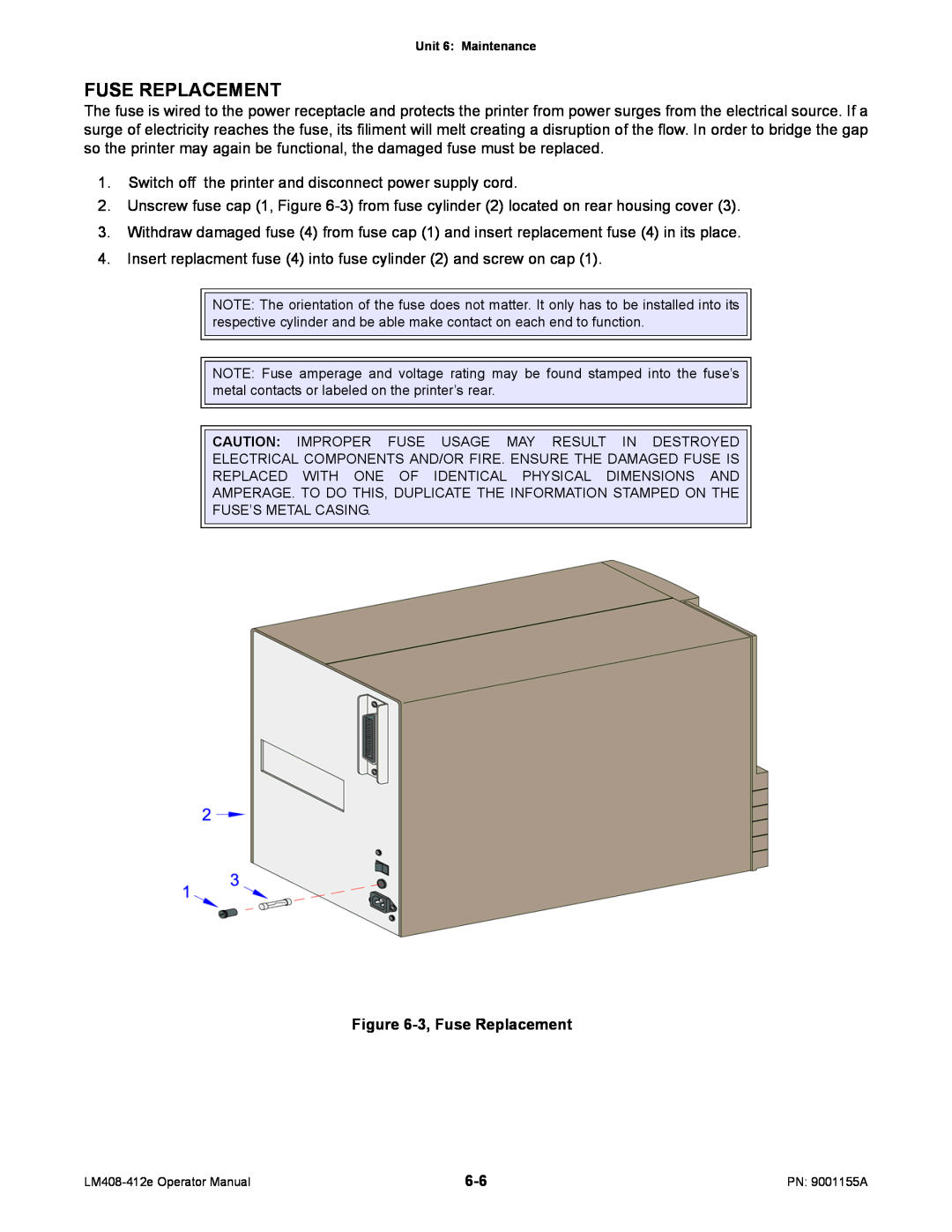SATO LM408/412E manual 3, Fuse Replacement 
