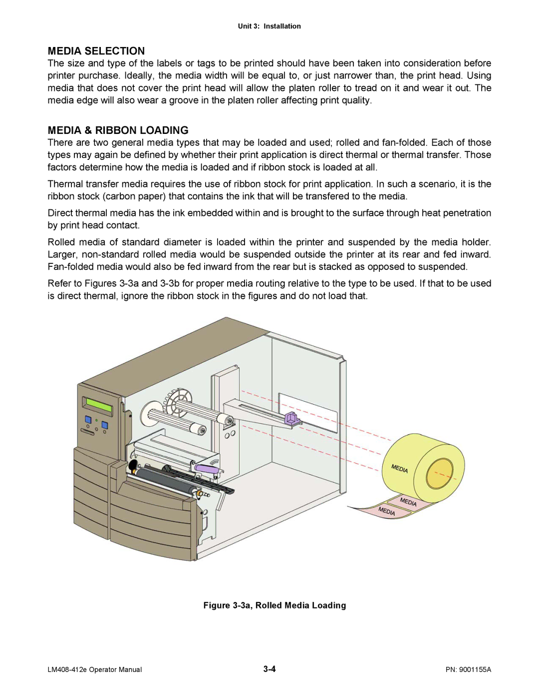 SATO LM408/412E manual Media Selection, Media & Ribbon Loading 