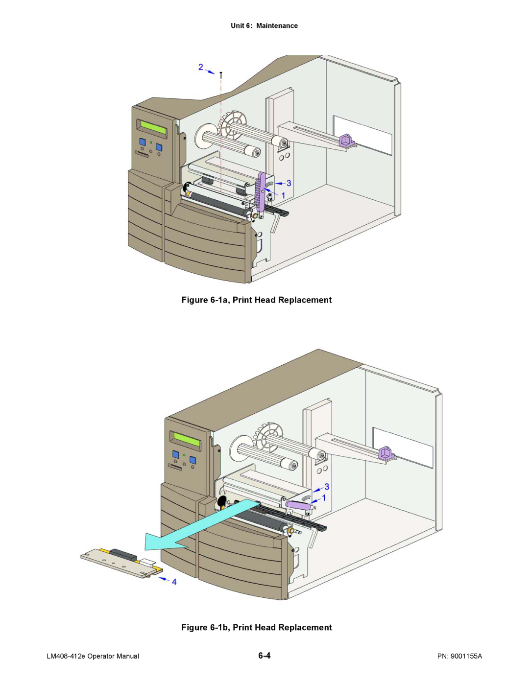 SATO LM408/412E manual 1a, Print Head Replacement 