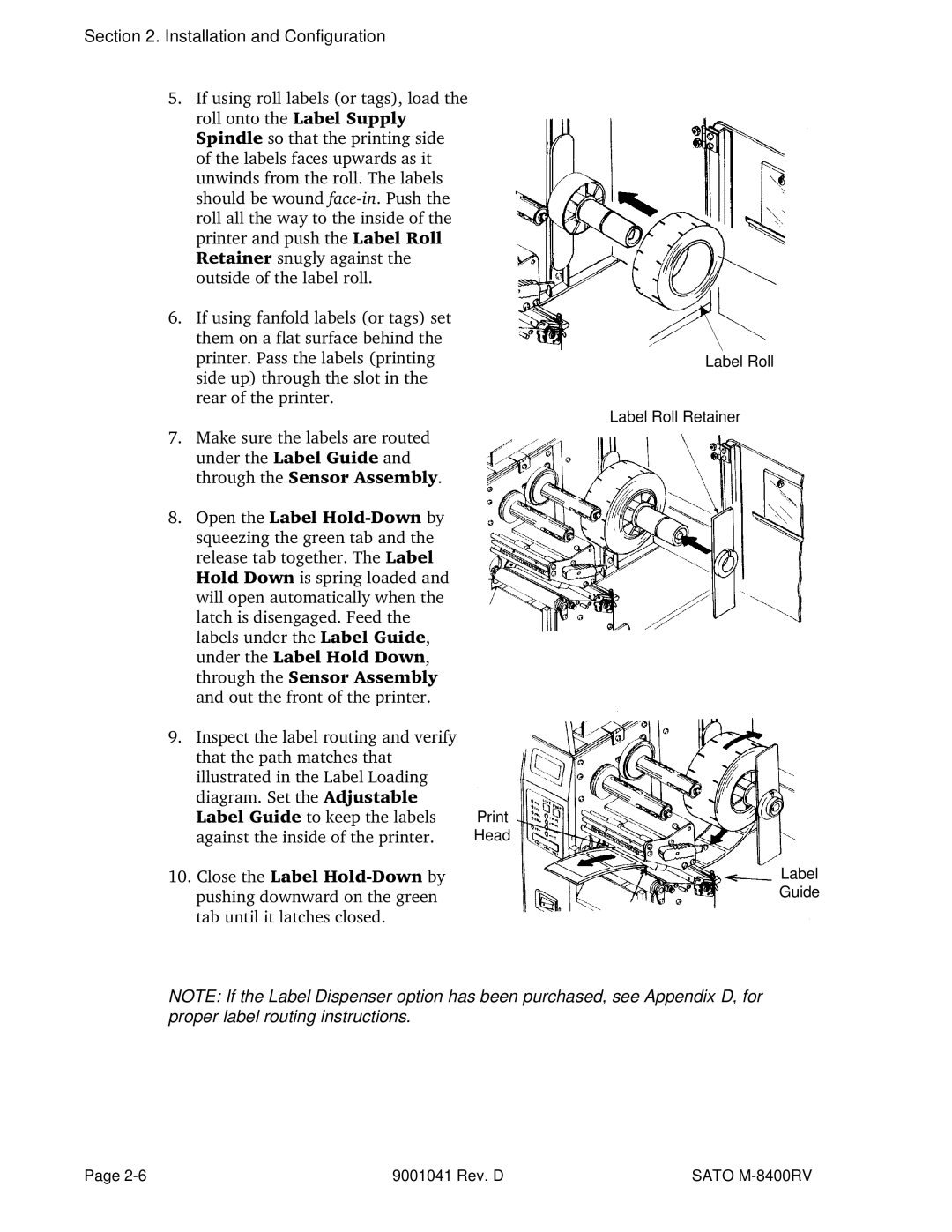 SATO M-8400RV manual Installation and Configuration 