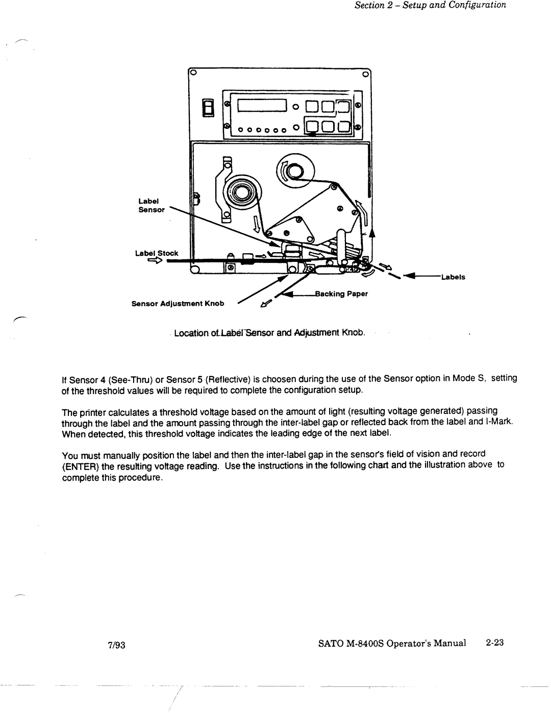 SATO M-8400S manual 