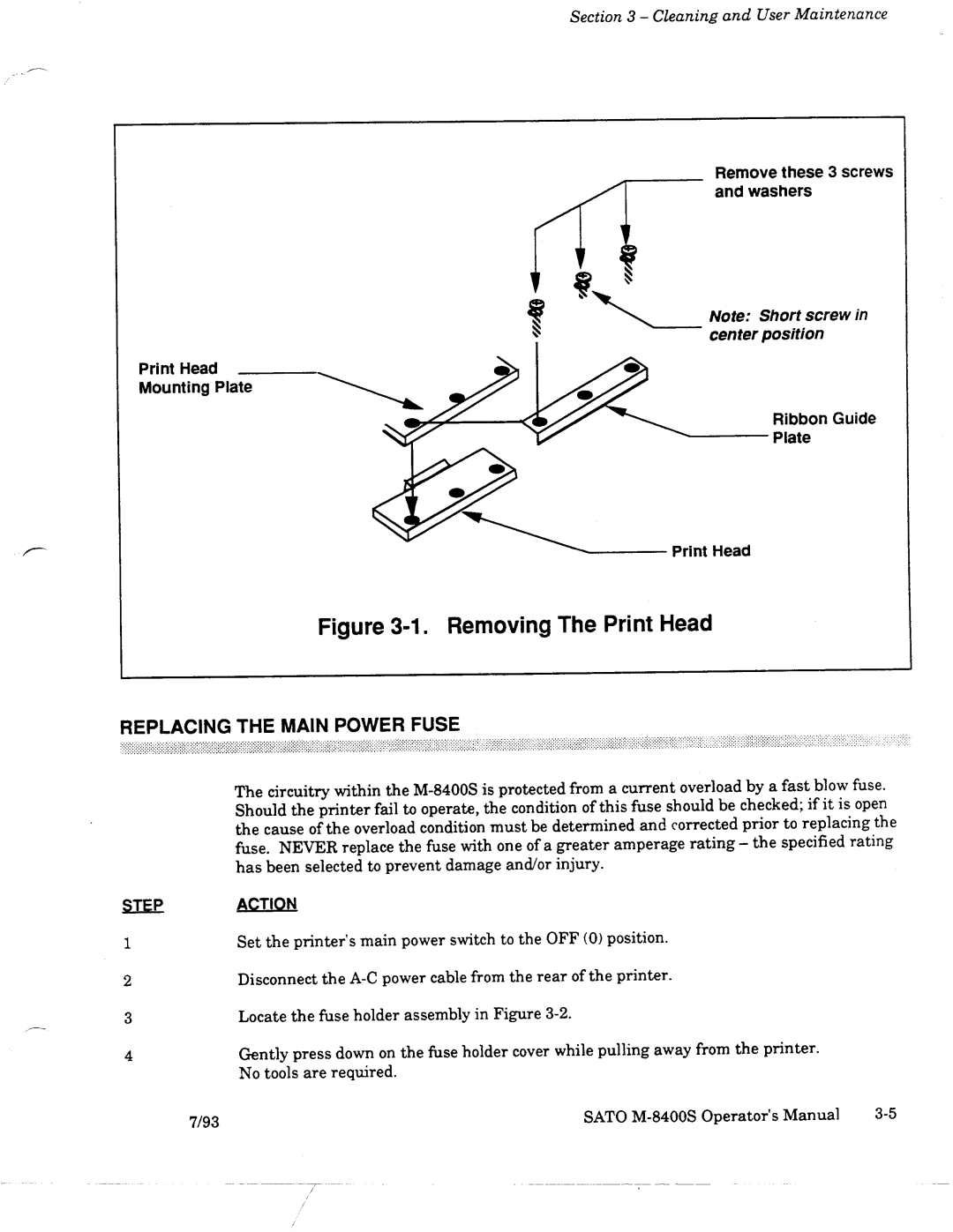 SATO M-8400S manual 