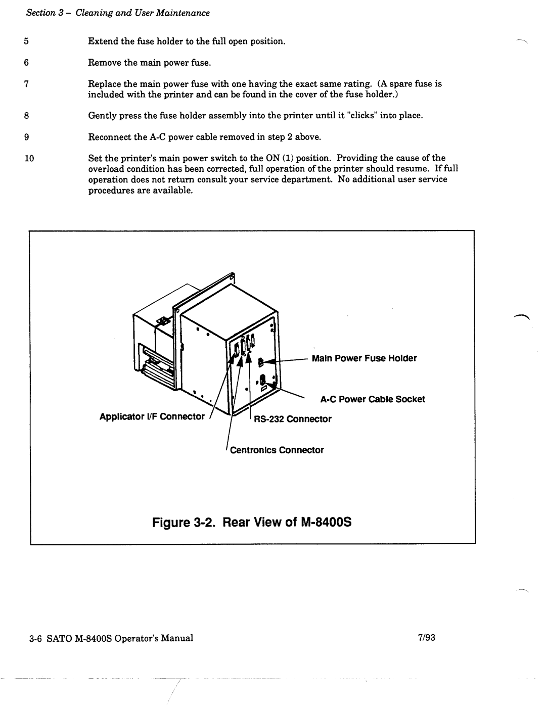 SATO M-8400S manual 