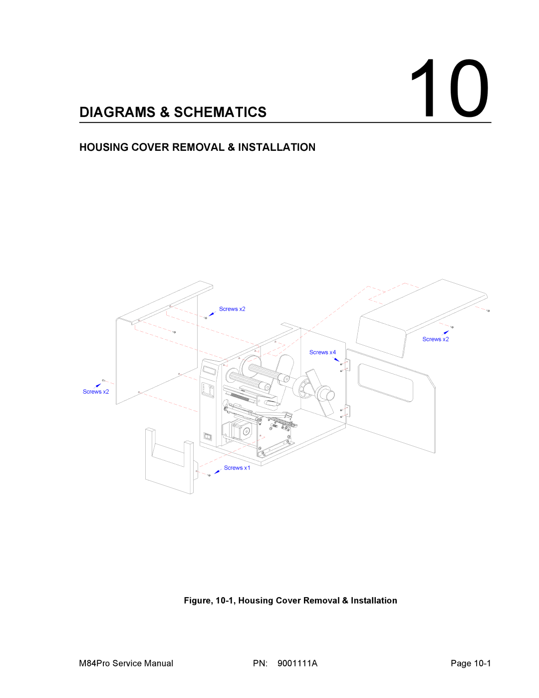 SATO M84PRO service manual Diagrams & Schematics, Housing Cover Removal & Installation 