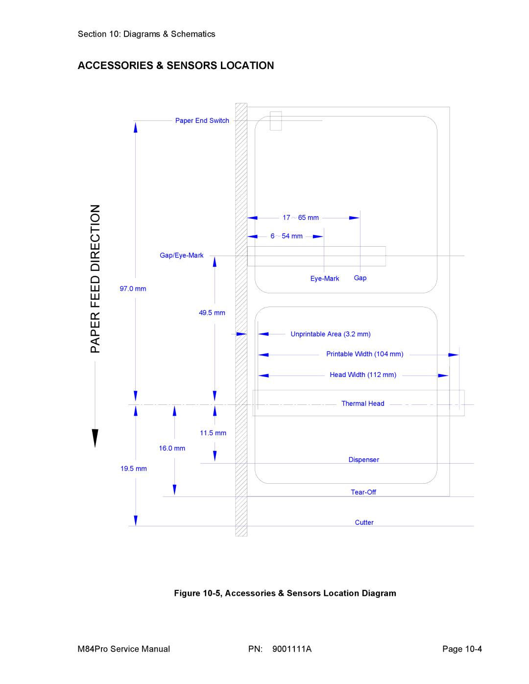 SATO M84PRO service manual Paper Feed Direction, Accessories & Sensors Location 