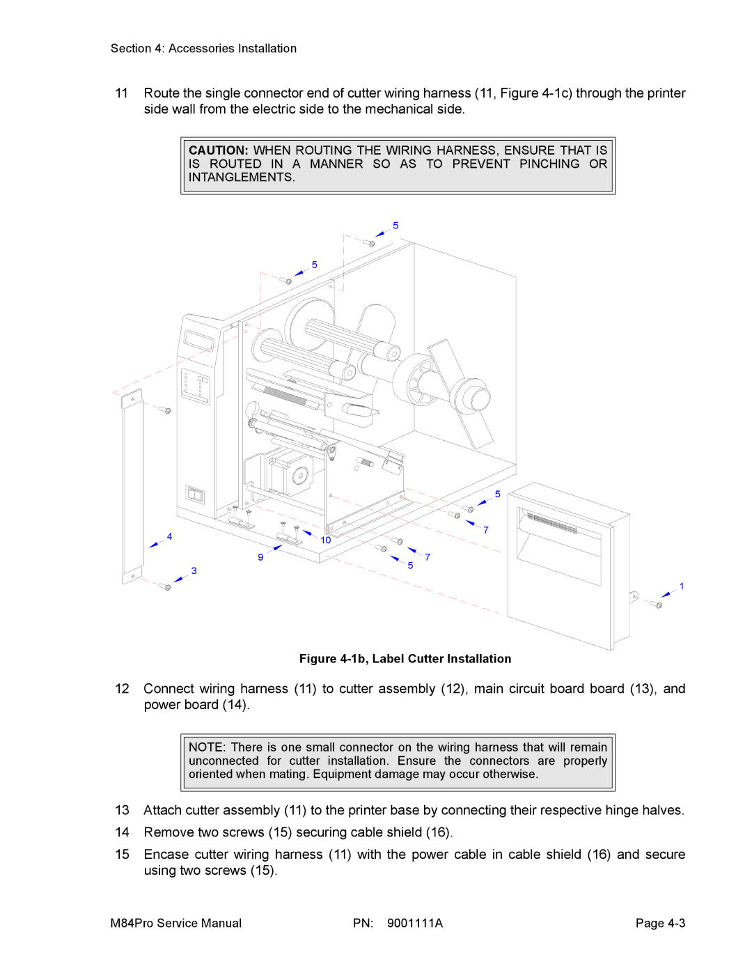 SATO M84PRO service manual 1b, Label Cutter Installation 