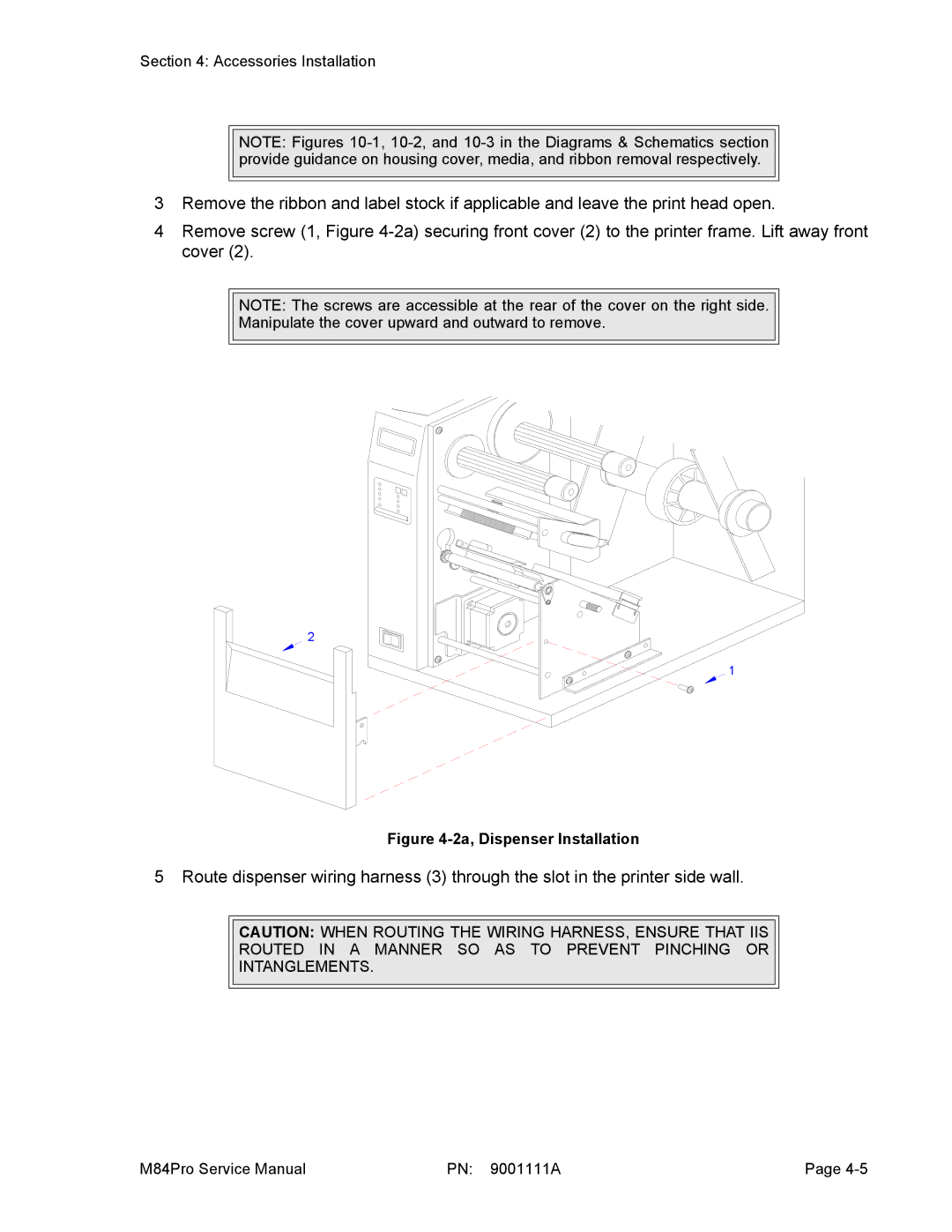 SATO M84PRO service manual 2a, Dispenser Installation 