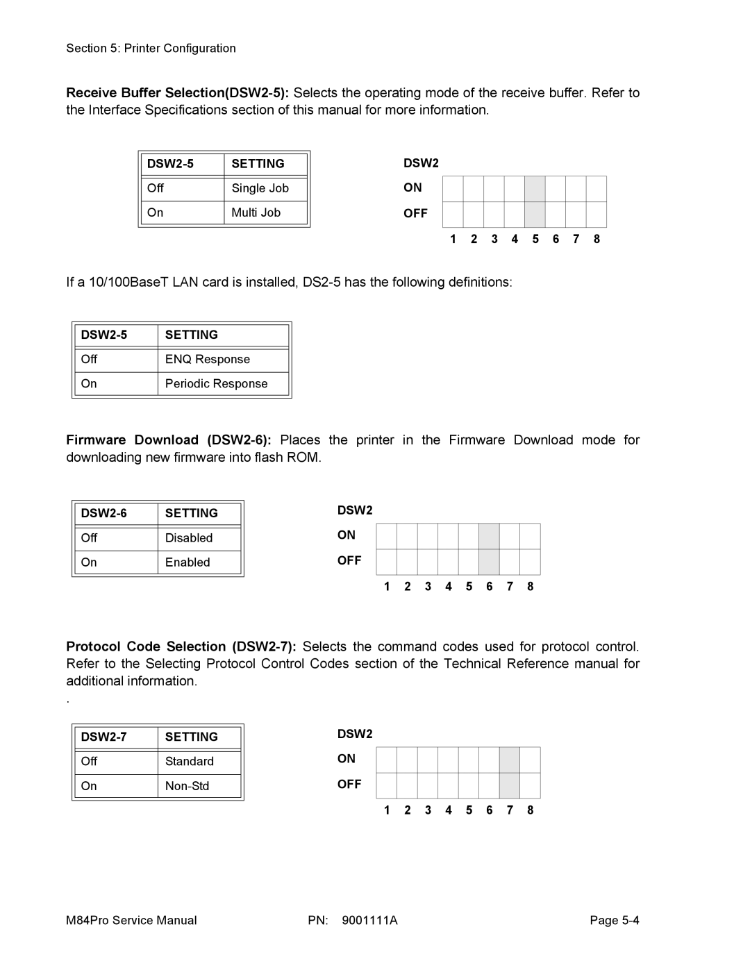 SATO M84PRO service manual DSW2-5 